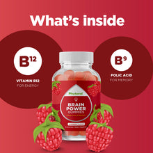 Load image into Gallery viewer, Brain Power Gummies 1000mcg per serving - 90 Gummies - Phytoral Vitamin Gummies