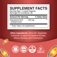 Load image into Gallery viewer, CoQ10 120mg Ubiquinone Liquid Capsules