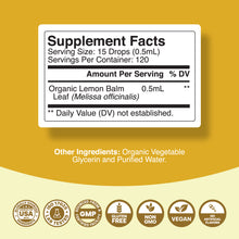 Load image into Gallery viewer, Organic Lemon Balm - 60ml - Phytoral Vitamin Gummies