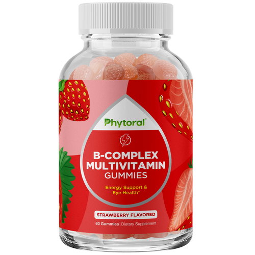 B-Complex Multivitamin Gummies - 60 Gummies - Phytoral Vitamin Gummies