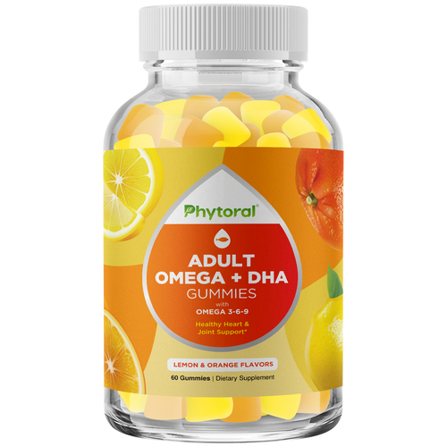 Adult Omega + DHA Gummies - 60 Gummies - Phytoral Vitamin Gummies