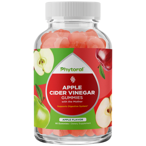 Apple Cider Vinegar Gummies - 60 Gummies - Phytoral Vitamin Gummies