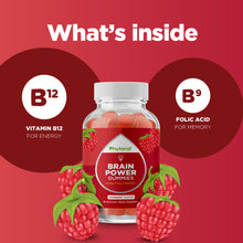 Load image into Gallery viewer, Brain Power Gummies 1000mcg per serving - 90 Gummies - Phytoral Vitamin Gummies
