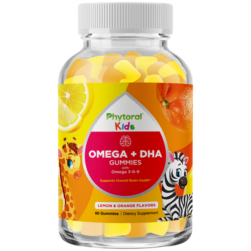 Kids Omega + DHA Gummies - 60 Gummies - Phytoral Vitamin Gummies