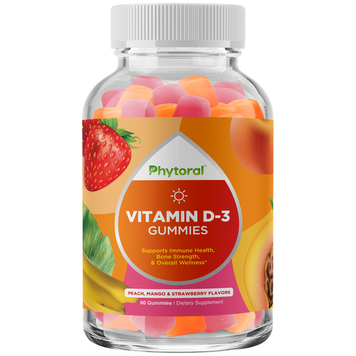 Vitamin D-3 Gummies 2000IU per serving - 60 Gummies - Phytoral Vitamin Gummies