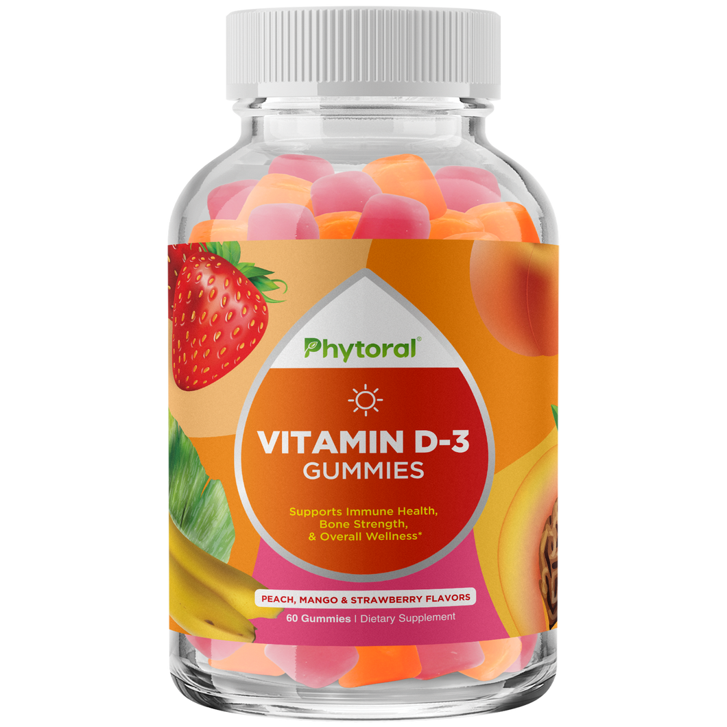 Vitamin D-3 Gummies 2000IU per serving - 60 Gummies - Phytoral Vitamin Gummies