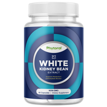 Load image into Gallery viewer, White Kidney Bean Extract 1200mg per serving - 60 Capsules - Phytoral Vitamin Gummies
