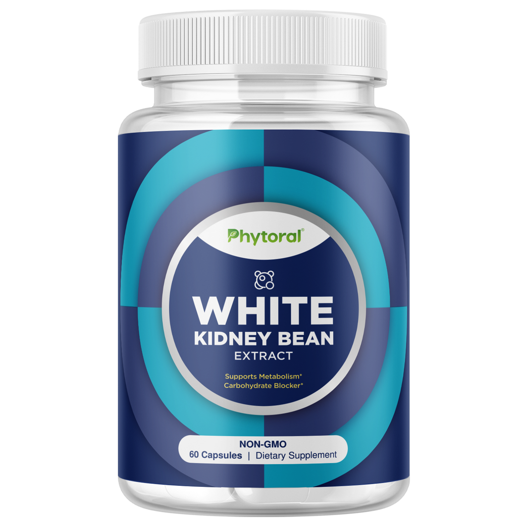 White Kidney Bean Extract 1200mg per serving - 60 Capsules - Phytoral Vitamin Gummies