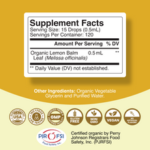 Load image into Gallery viewer, Organic Lemon Balm - 60ml - Phytoral Vitamin Gummies
